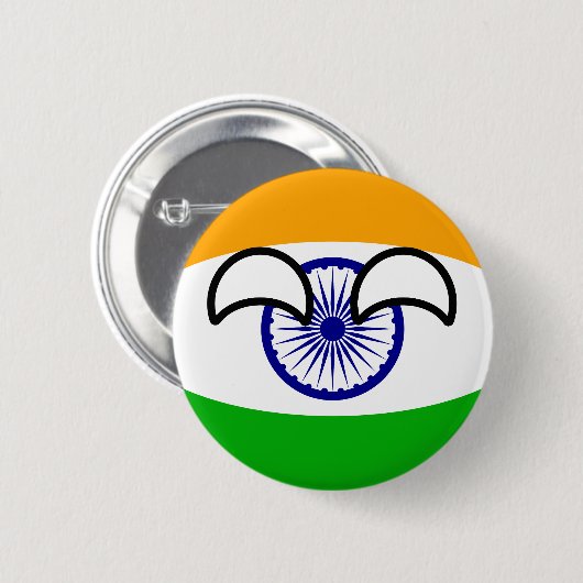 Funny Trending Geeky India Countryball Ronde Button 5,7 Cm (Voorkant /achterkant)