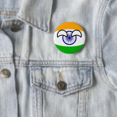 Funny Trending Geeky India Countryball Ronde Button 5,7 Cm (In situ)