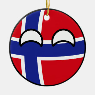 Funny Trending Geeky Norway Countryball Keramisch Ornament