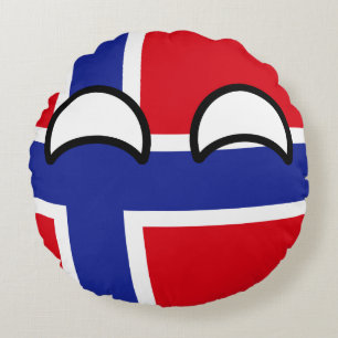 Funny Trending Geeky Norway Countryball Rond Kussen