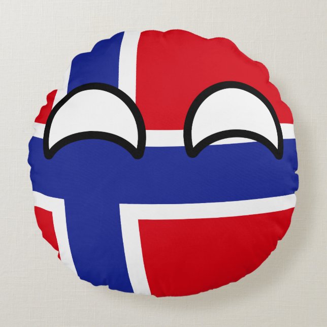 Funny Trending Geeky Norway Countryball Rond Kussen (Voorkant)