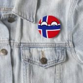 Funny Trending Geeky Norway Countryball Ronde Button 5,7 Cm (In situ)