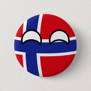 Funny Trending Geeky Norway Countryball Ronde Button 5,7 Cm