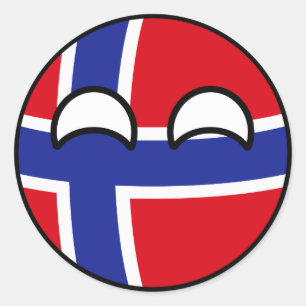 Funny Trending Geeky Norway Countryball Ronde Sticker