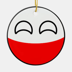 Funny Trending Geeky Poland Countryball Keramisch Ornament