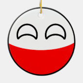 Funny Trending Geeky Poland Countryball Keramisch Ornament (Achterkant)