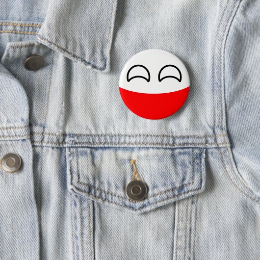 Funny Trending Geeky Poland Countryball Ronde Button 5,7 Cm (In situ)