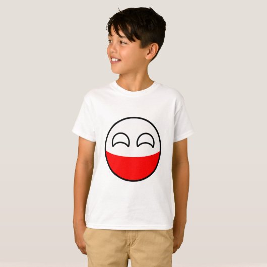Funny Trending Geeky Poland Countryball T-shirt (Voorkant volledig)