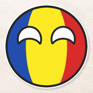 Funny Trending Geeky Roemenië Countryball Ronde Kartonnen Onderzetter
