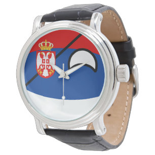 Funny Trending Geeky Servië Countryball Horloge
