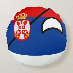 Funny Trending Geeky Servië Countryball Rond Kussen