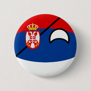 Funny Trending Geeky Servië Countryball Ronde Button 5,7 Cm