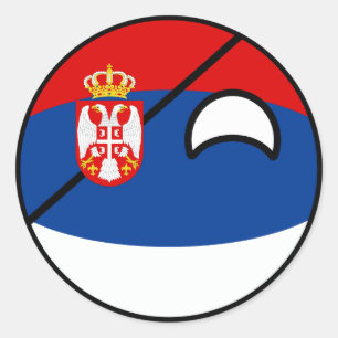 Funny Trending Geeky Servië Countryball Ronde Sticker