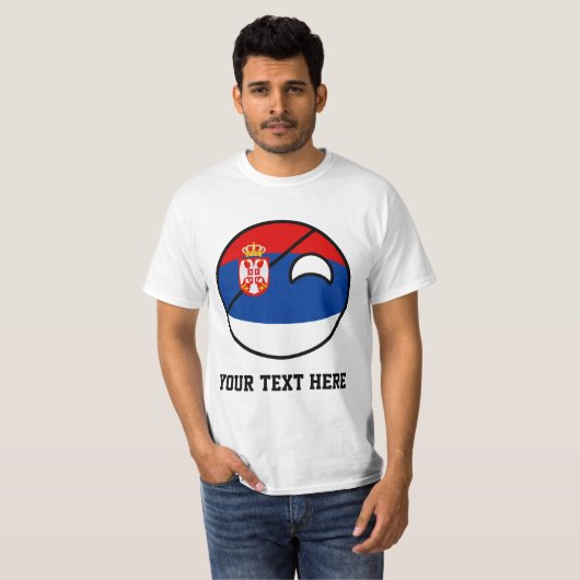 Funny Trending Geeky Servië Countryball T-shirt (Voorkant volledig)