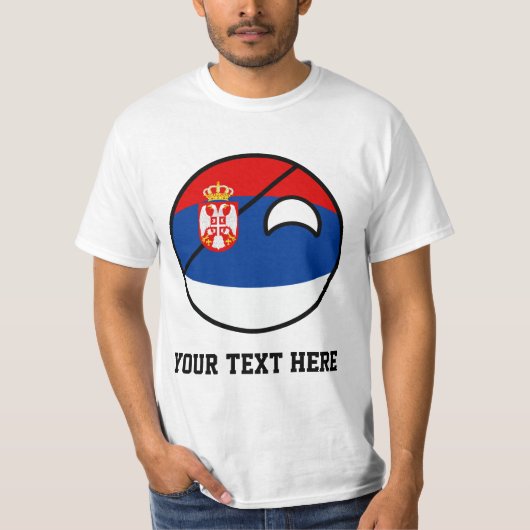 Funny Trending Geeky Servië Countryball T-shirt (Voorkant)