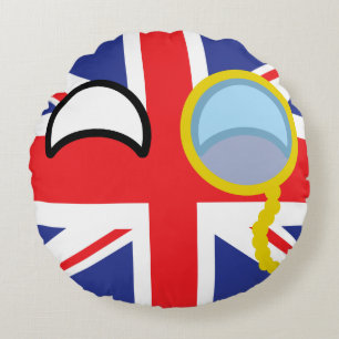 Funny Trending Geeky United Kingdom Countryball Rond Kussen