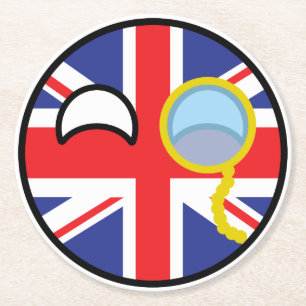 Funny Trending Geeky United Kingdom Countryball Ronde Kartonnen Onderzetter