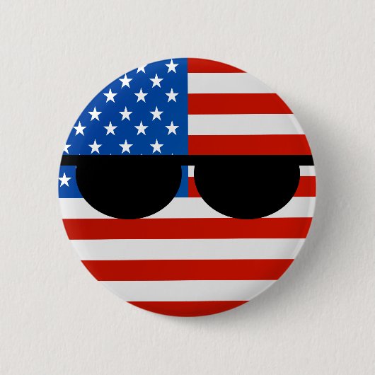 Funny Trending Geeky USA Countryball Ronde Button 5,7 Cm (Voorkant)