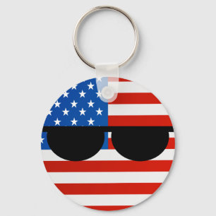 Funny Trending Geeky USA Countryball Sleutelhanger