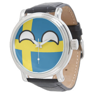 Funny Trending Geeky Zweden Countryball Horloge