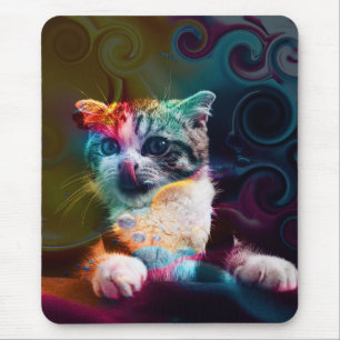 FUNNY TRENDY COLORFUL CAT ART MUISMAT