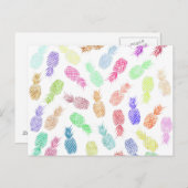 Funny Trendy Hipster Waterverf Pineappels Briefkaart (Voorkant / Achterkant)