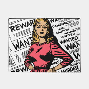 Funny trendy humor Gevaarlijke vrouw Krantenkrant Deurmat