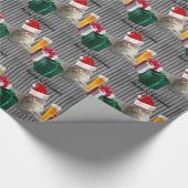 Funny trendy kerstkerstkerstkat met bier cadeaupapier (Hoek)