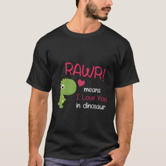 Funny Trex Valentijnsdag Rawr betekent dat ik van T-shirt