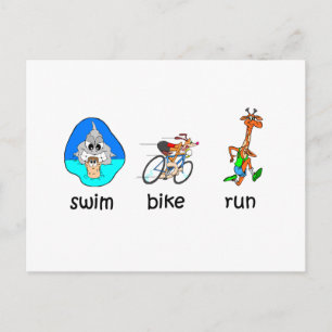 Funny triathlon briefkaart