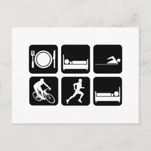 Funny triathlon briefkaart