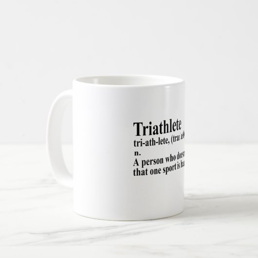 Funny Triathlon Definition - Coffee Mug Koffiemok (Voorkant links)