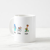 Funny triathlon koffiemok (Voorkant links)