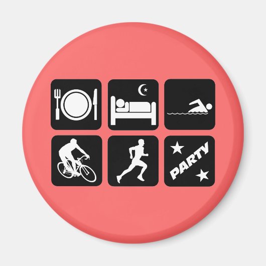 Funny triathlon magneet (Voorkant)