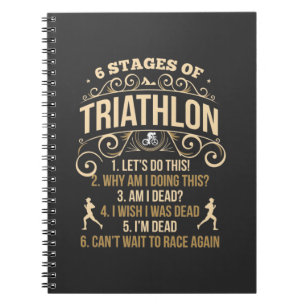 Funny Triathlon Quote Crazy Triathlete Sportsman Notitieboek