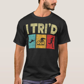Funny Triathlon voor mannen fietsende zwemmer tria T-shirt