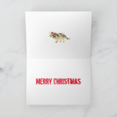 Funny Triceratops Santa Kerstmis Dinosaur Slogan Kaart (Binnen)
