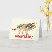 Funny Triceratops Santa Kerstmis Dinosaur Slogan Kaart (Gele Bloem)