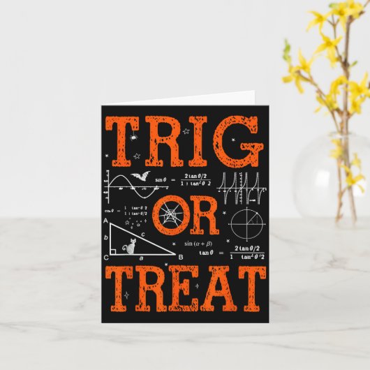 Funny Trig Or Treat Trigonometry Math Teacher Hall Kaart (Gele Bloem)