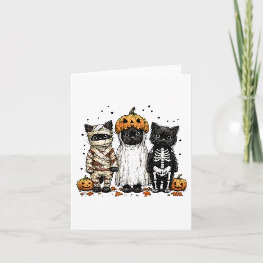 Funny trois chats d'Halloween (Devant)