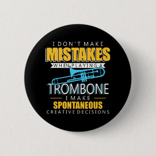 Funny Trombone Music Instrument Player Ronde Button 5,7 Cm