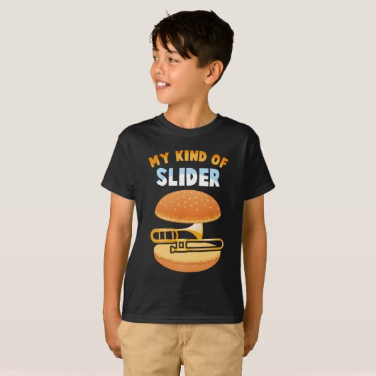 Funny Trombone Player Slider Musician Trombonist T-shirt (Voorkant volledig)
