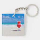 Funny Tropical Beach Photo Typography Sleutelhanger (Achterkant)