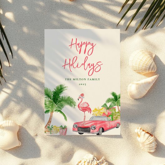 Funny Tropical Christmas Family Carte de vacances