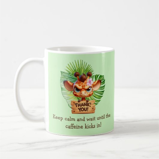 Funny Tropical Giraffe Coffee Mok - (Links)
