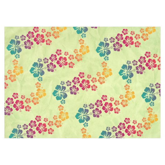 Funny Tropical Hibiscus blooms + jouw achtergrond Tafelkleed (Voorkant (Horizontaal))