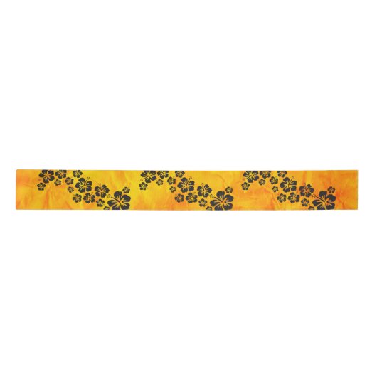 Funny Tropical Hibiscus Decor + jouw achtergrond Lint (Voorkant)