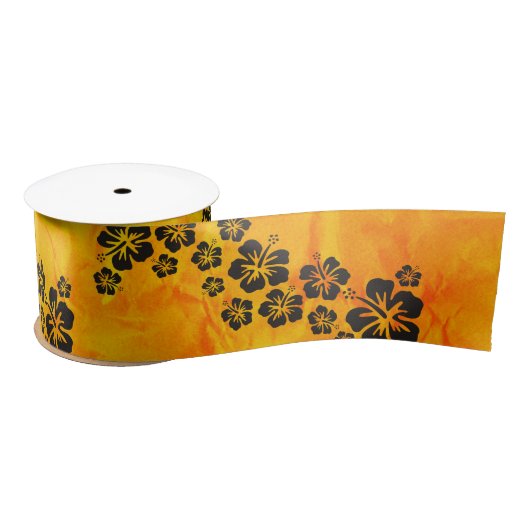 Funny Tropical Hibiscus Decor + jouw achtergrond Lint (Spoel)