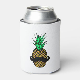 Funny Tropische ananas met Mustache Blikjeskoeler