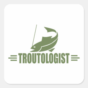 Funny Trout Vist Vierkante Sticker